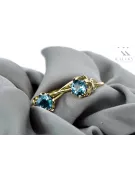 14k žlté zlato Akvamarín  Vintage vec019y